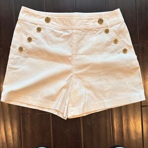 Lilly Pulitzer Cream High Waist Shorts with Gold Buttons